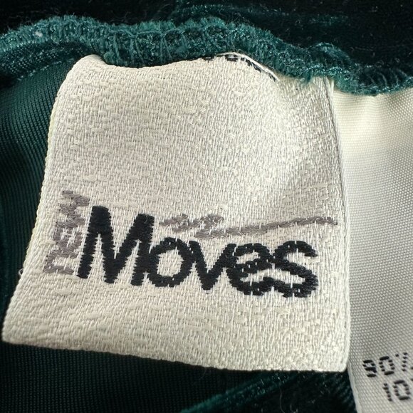 New Moves Green Velvet A-Line Dress With Turtleneck Long Sleeves Size 12.5 - Picture 4 of 6